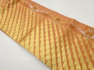 変わり襷に抽象花模様織出し名古屋帯